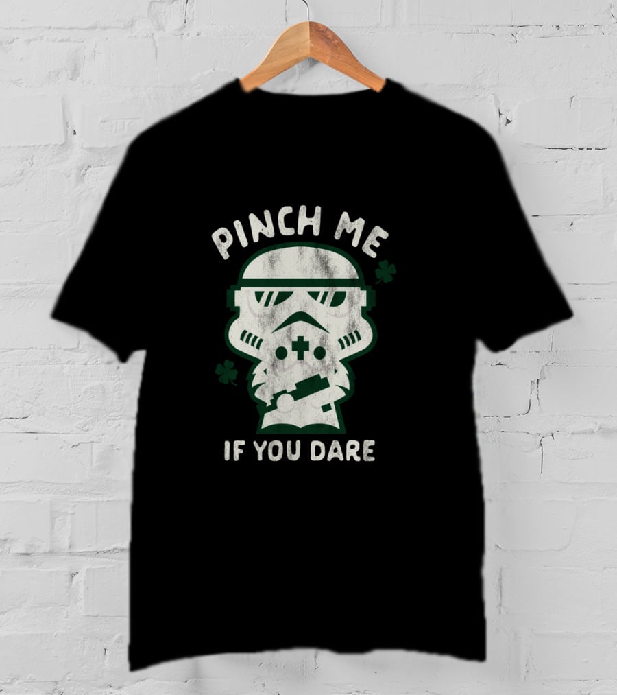Pinch Me If You Dare Kawaii Stormtrooper Shamrock T-Shirt
