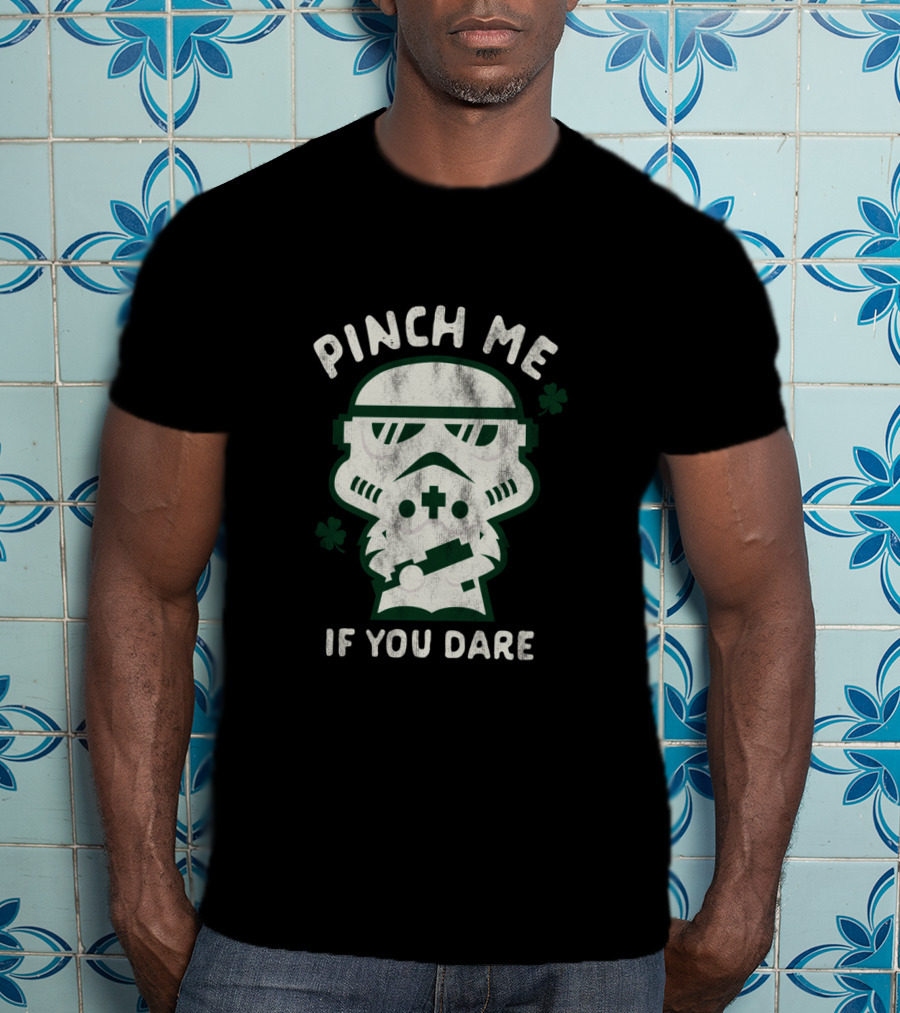 Pinch Me If You Dare Kawaii Stormtrooper Shamrock T-Shirt