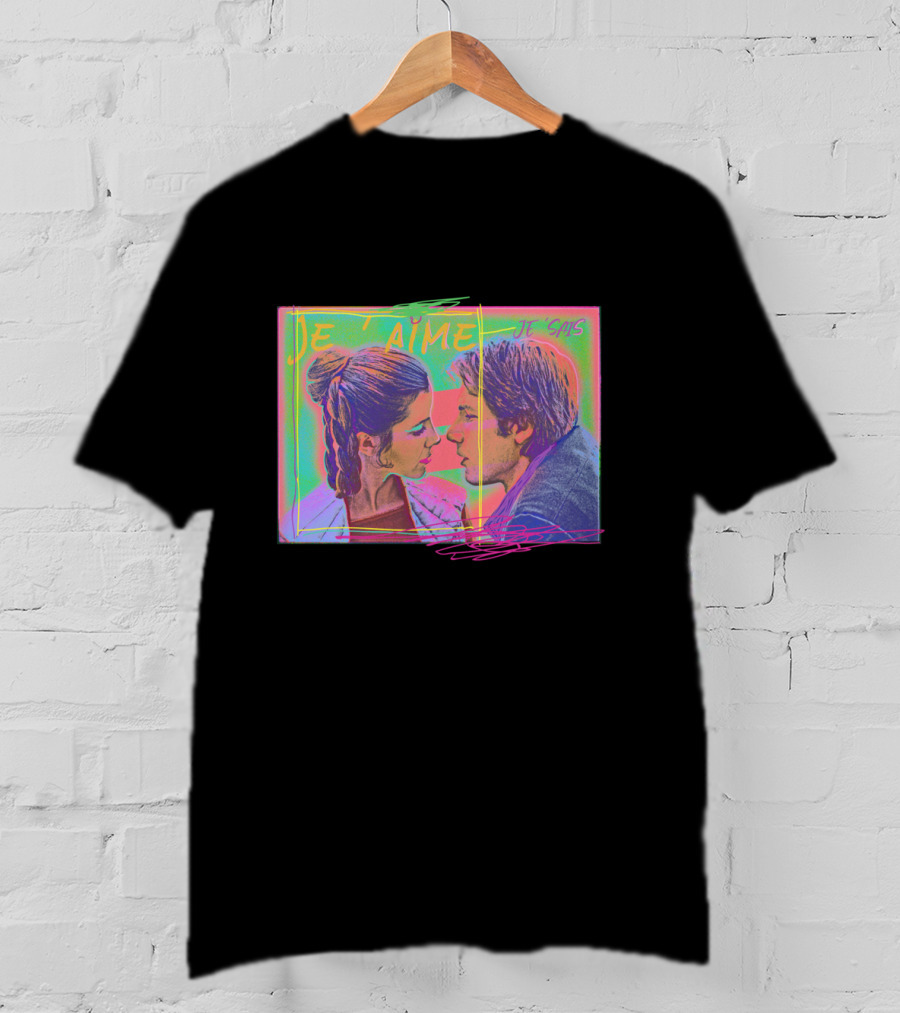 Princess Leia Han Solo Je T'aime Je Sais Neon Pop T-Shirt