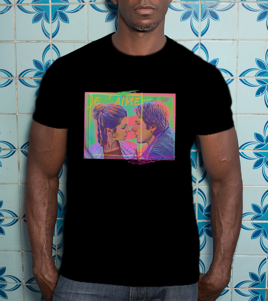 Princess Leia Han Solo Je T'aime Je Sais Neon Pop T-Shirt