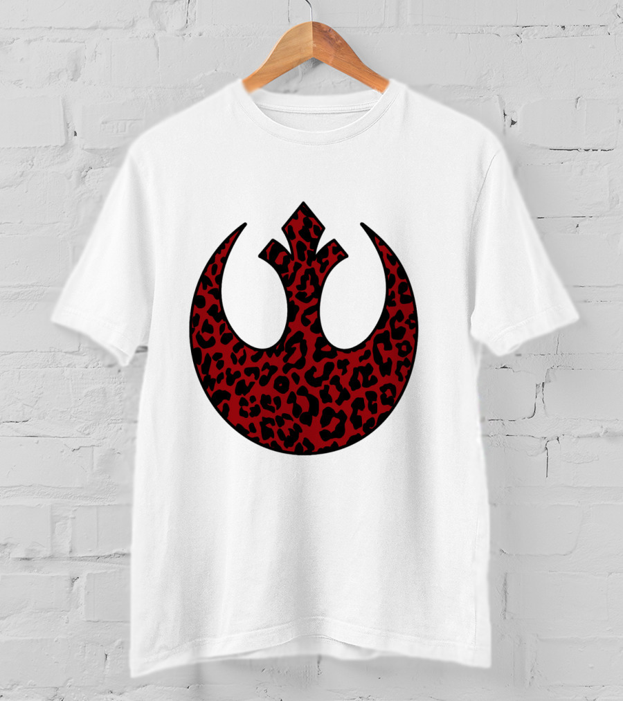 Rebellion Emblem Red Cheetah Print Fill T-Shirt