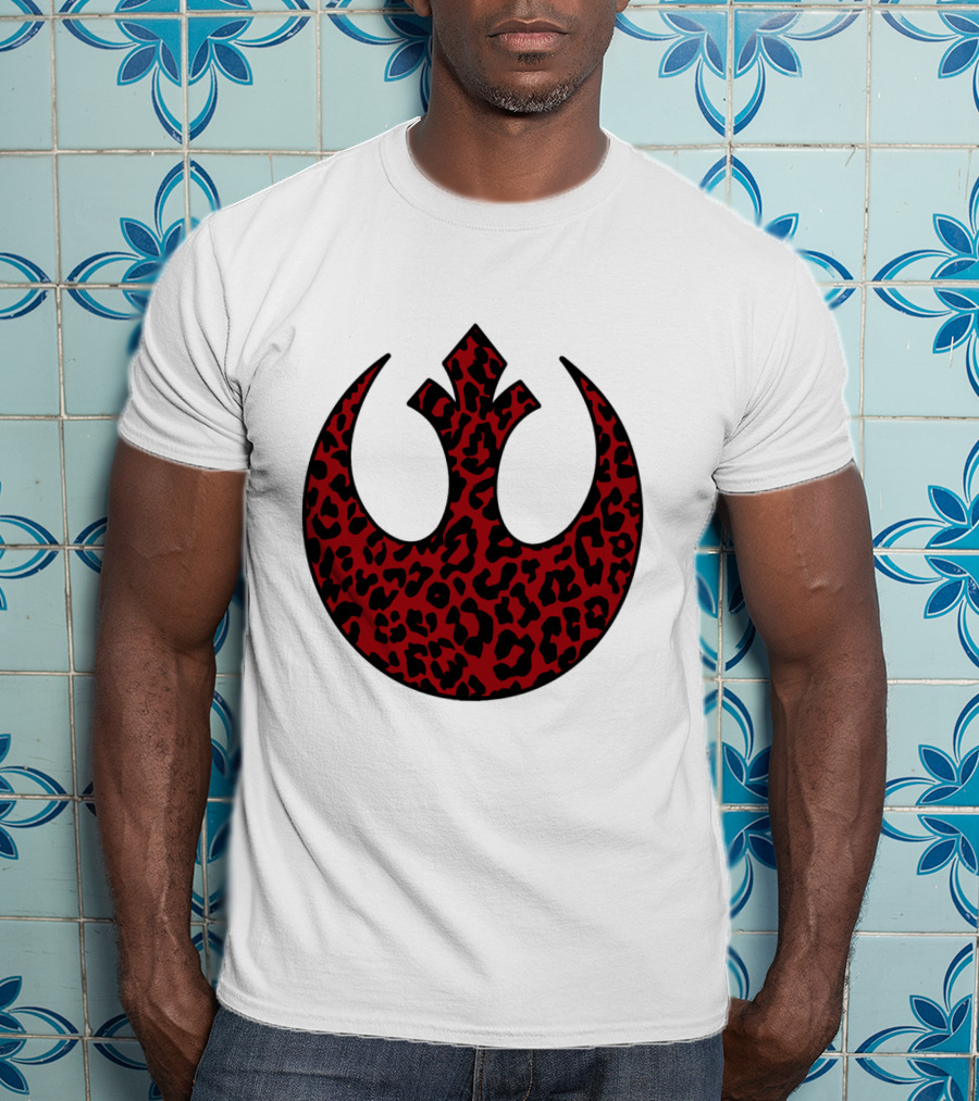 Rebellion Emblem Red Cheetah Print Fill T-Shirt