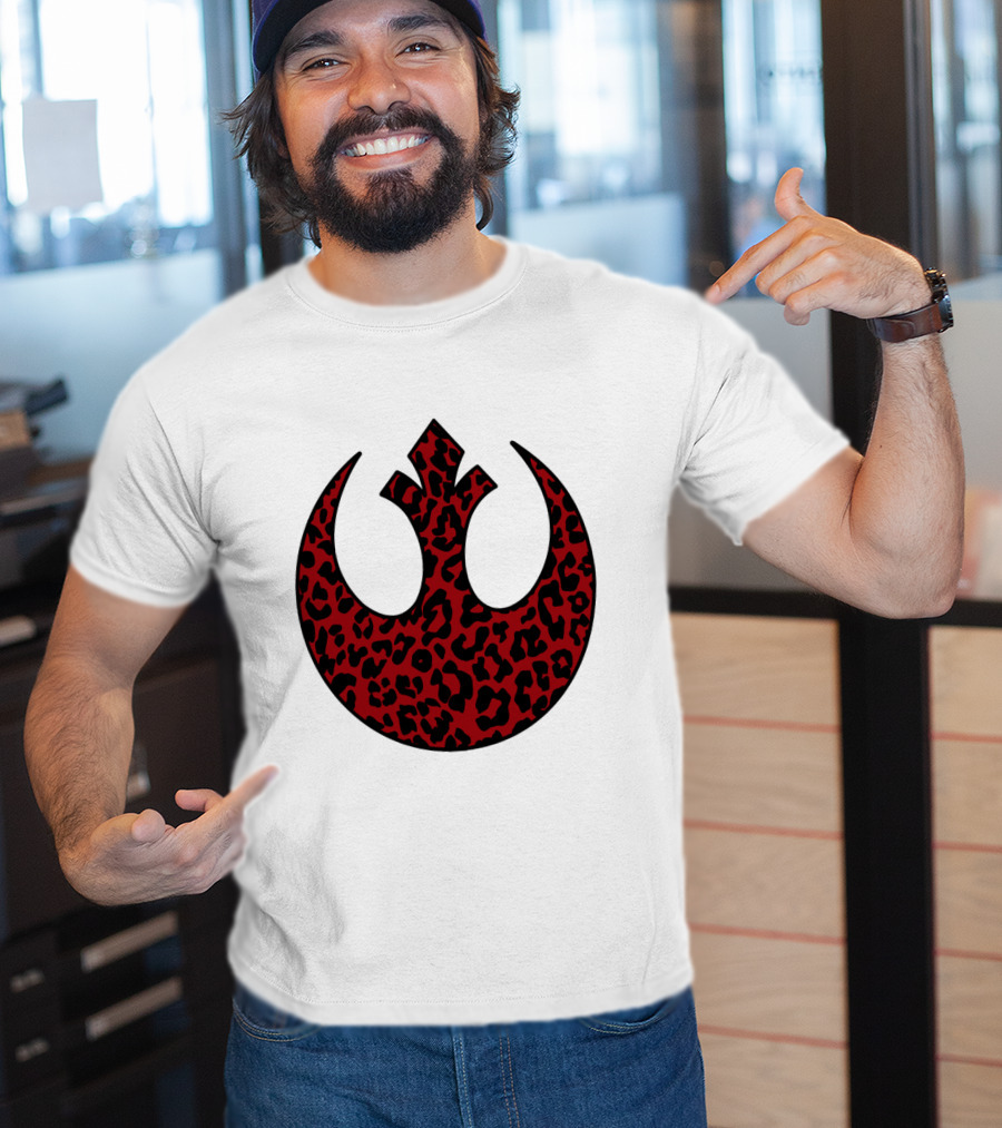 Rebellion Emblem Red Cheetah Print Fill T-Shirt