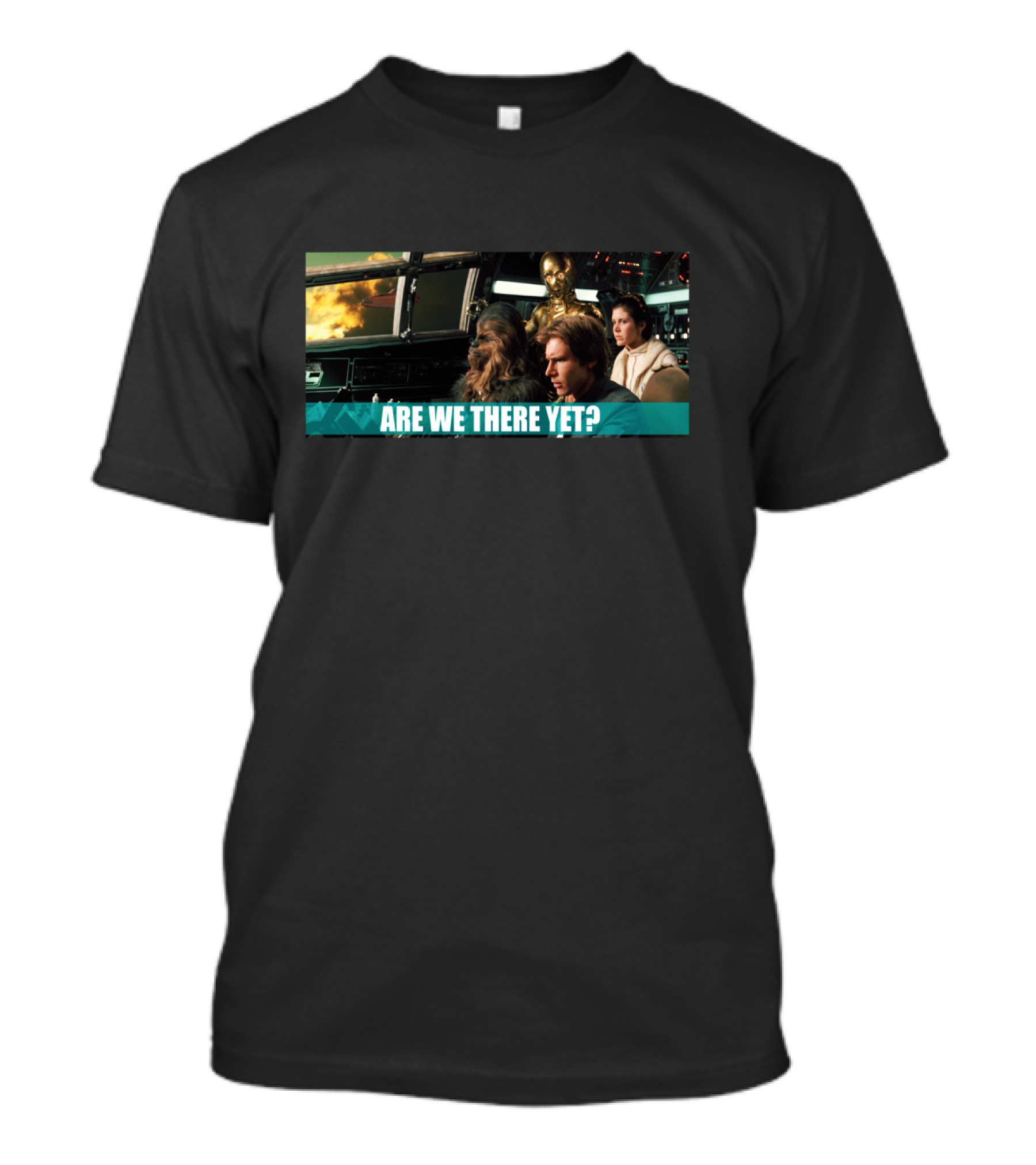 Star Wars Chewbacca Han Solo Princess Leia C-3PO Are We There Yet T-Shirt