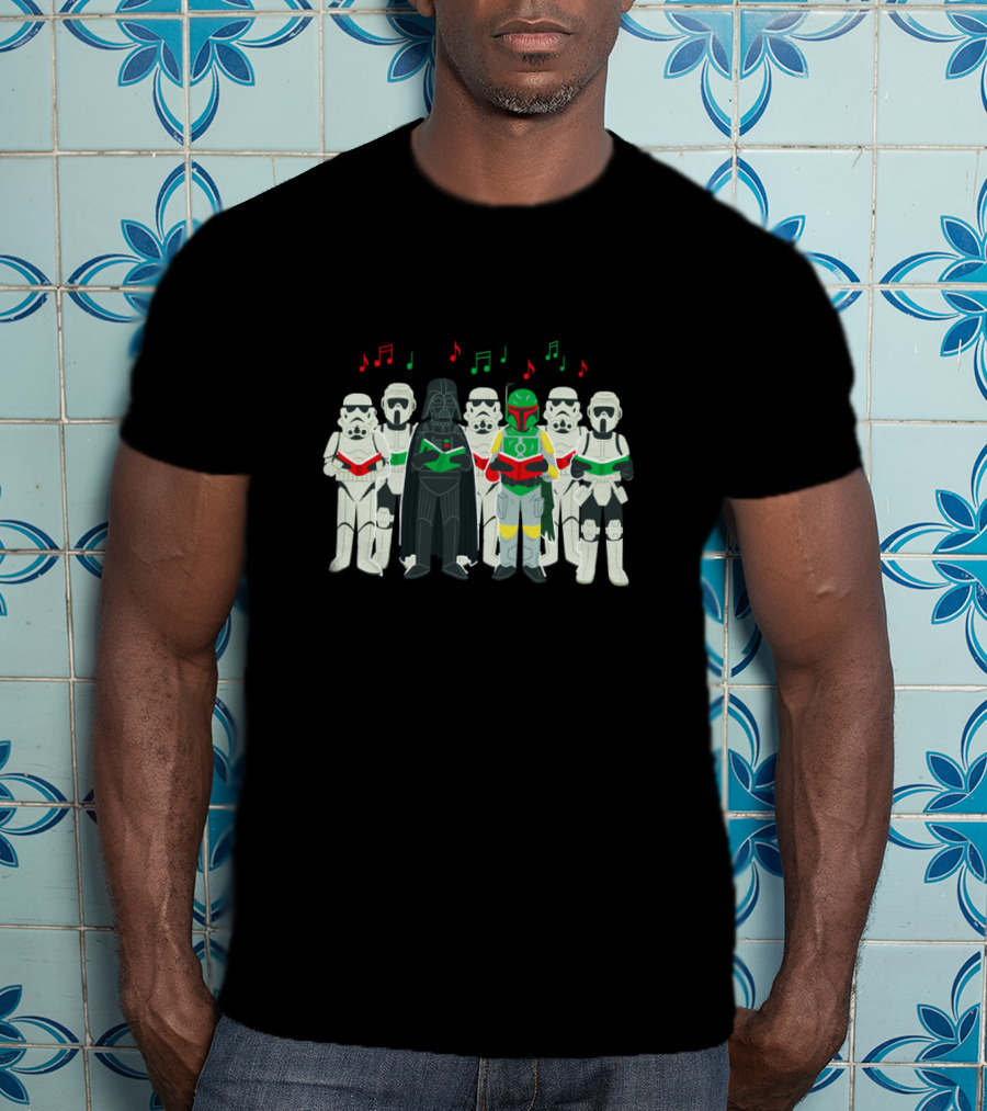 Star Wars Darth Vader And Stormtroopers Sithmas Choir Holiday Caroling T-Shirt