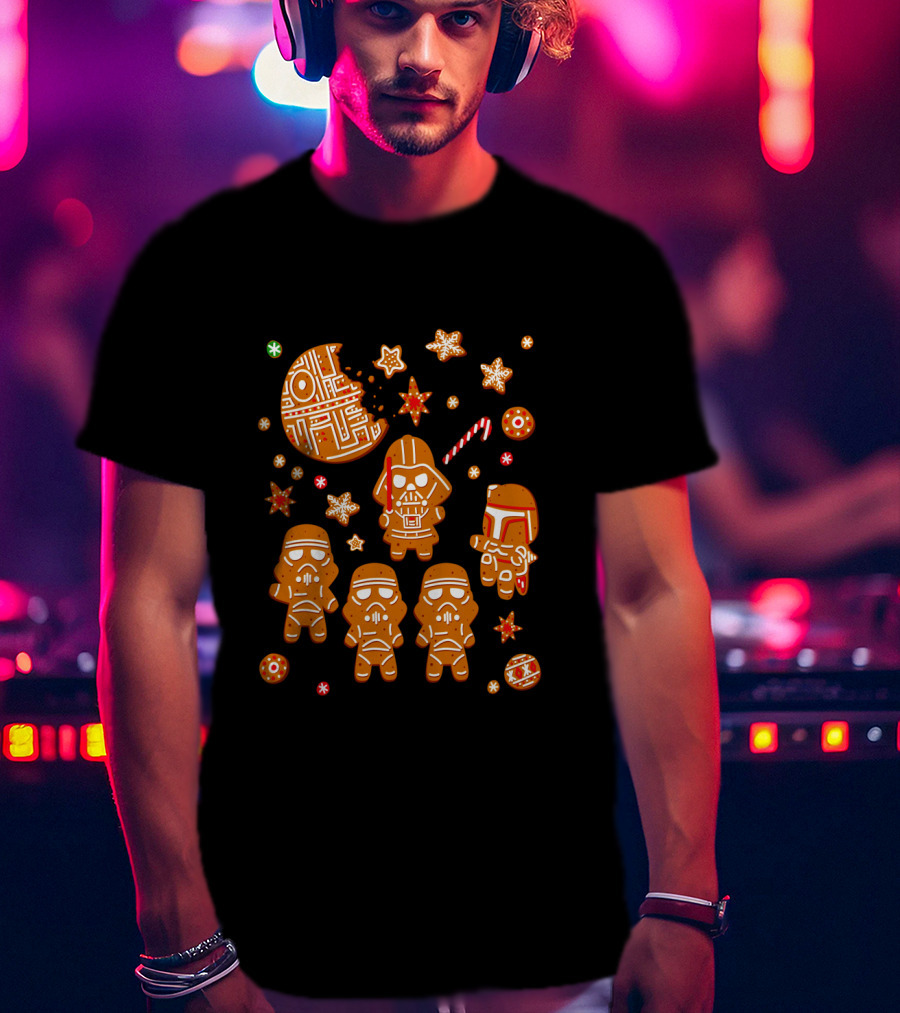 Star Wars Galactic Empire Holiday Gingerbread Cookies Stormtrooper Vader Festive T-Shirt