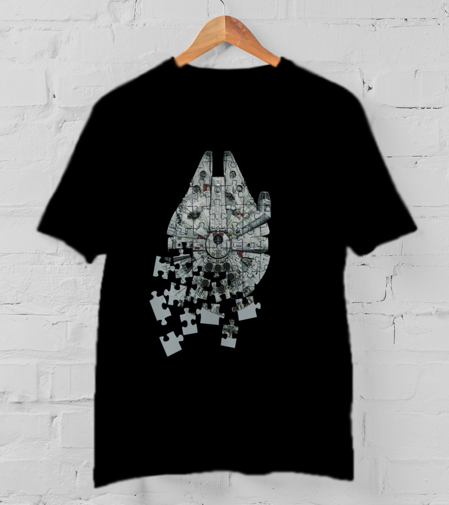Star Wars Millennium Falcon Puzzle Spaceship Assembly T-Shirt
