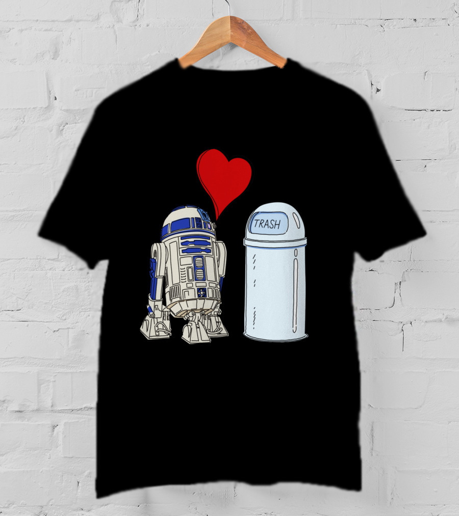 Star Wars R2 D2 Heart Trash Can Love T-Shirt