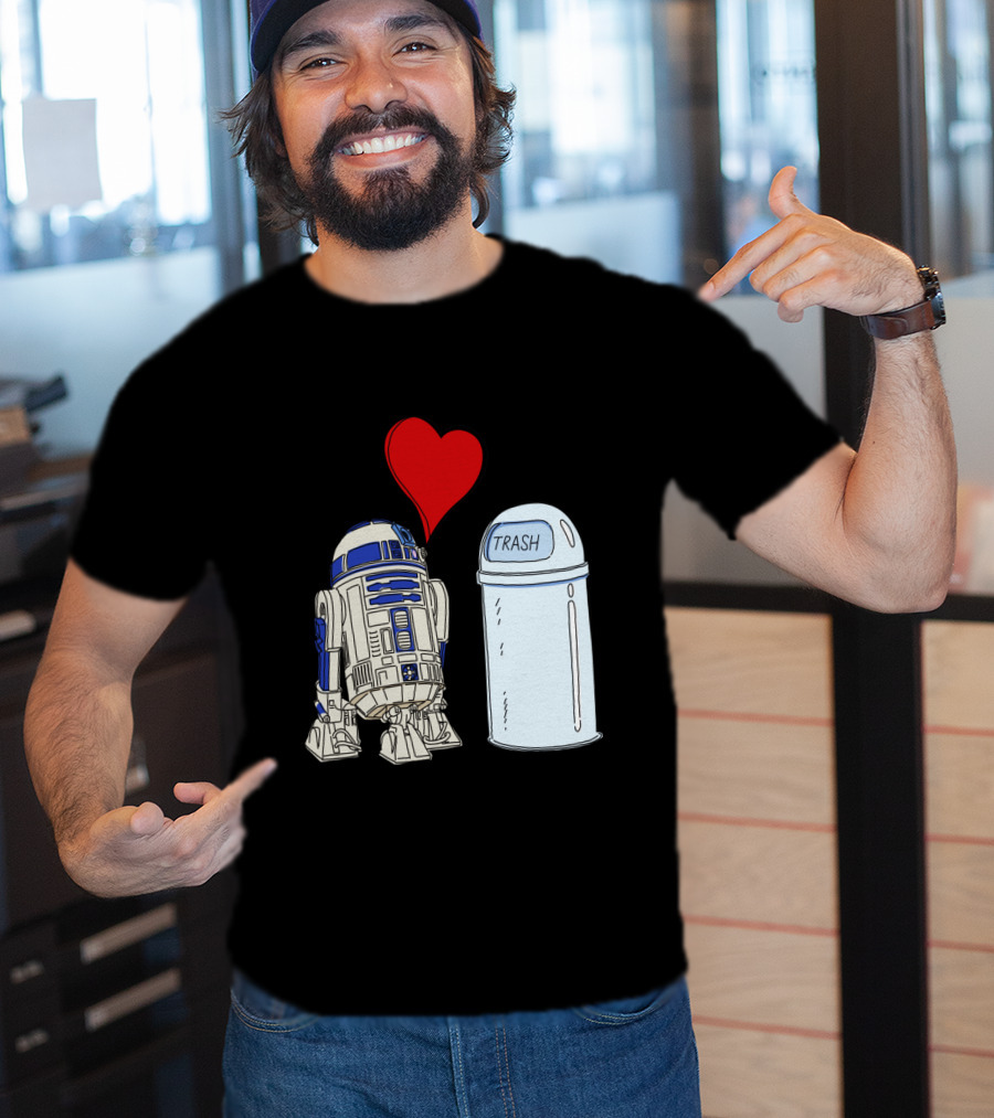 Star Wars R2 D2 Heart Trash Can Love T-Shirt