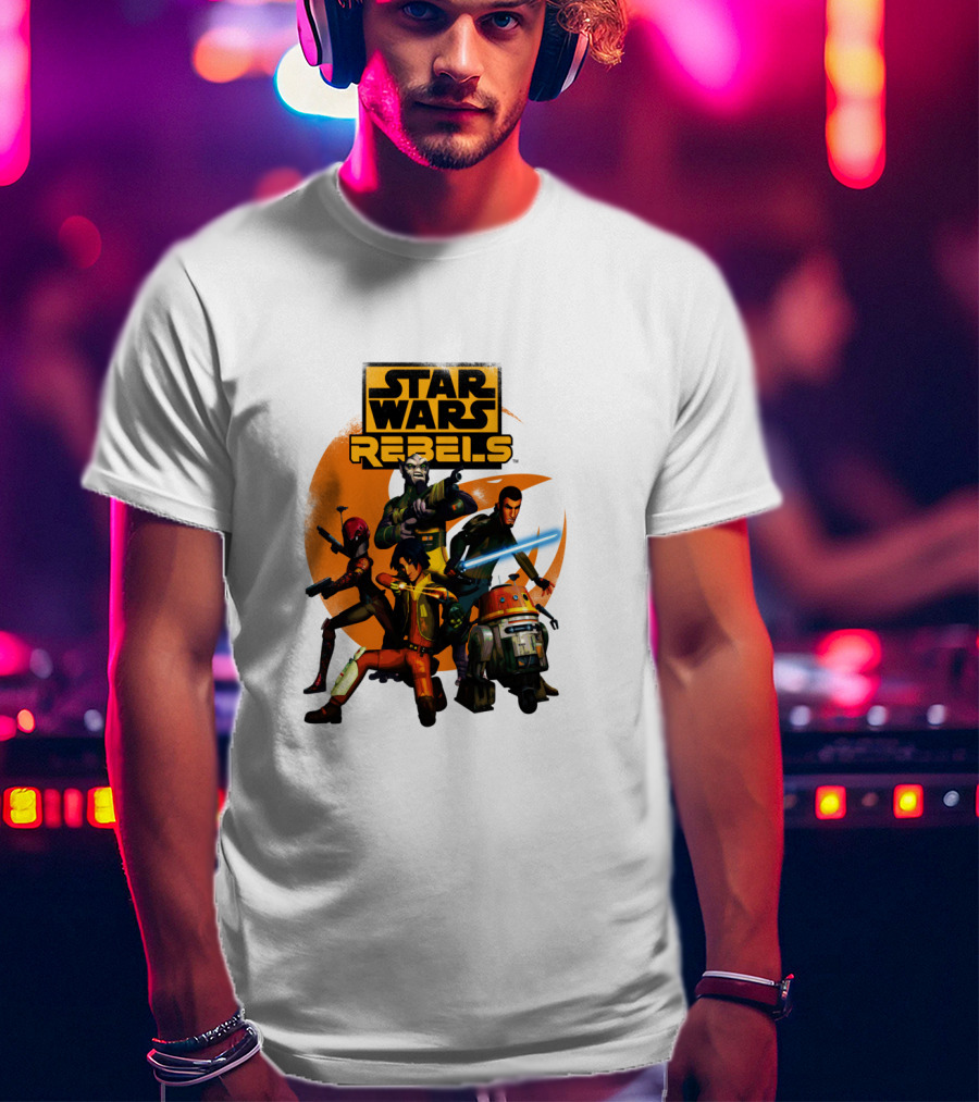 Star Wars Rebels The Good Guys Characters Group Action Scene T-Shirt