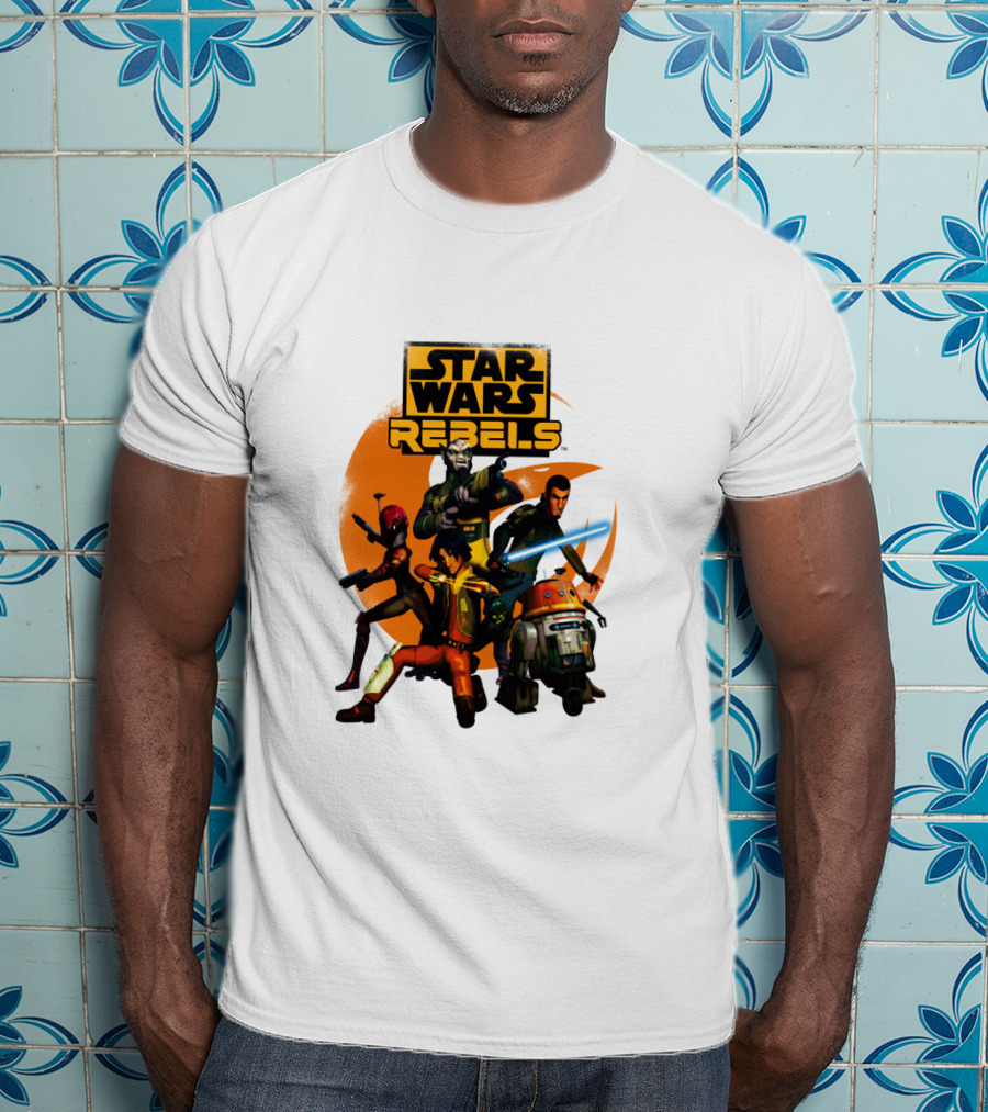 Star Wars Rebels The Good Guys Characters Group Action Scene T-Shirt
