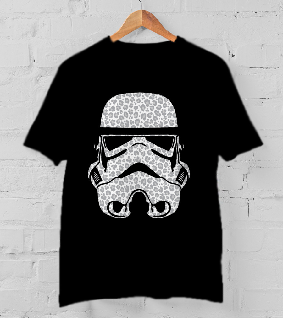 Stormtrooper Helmet Cheetah Pattern Fill T-Shirt