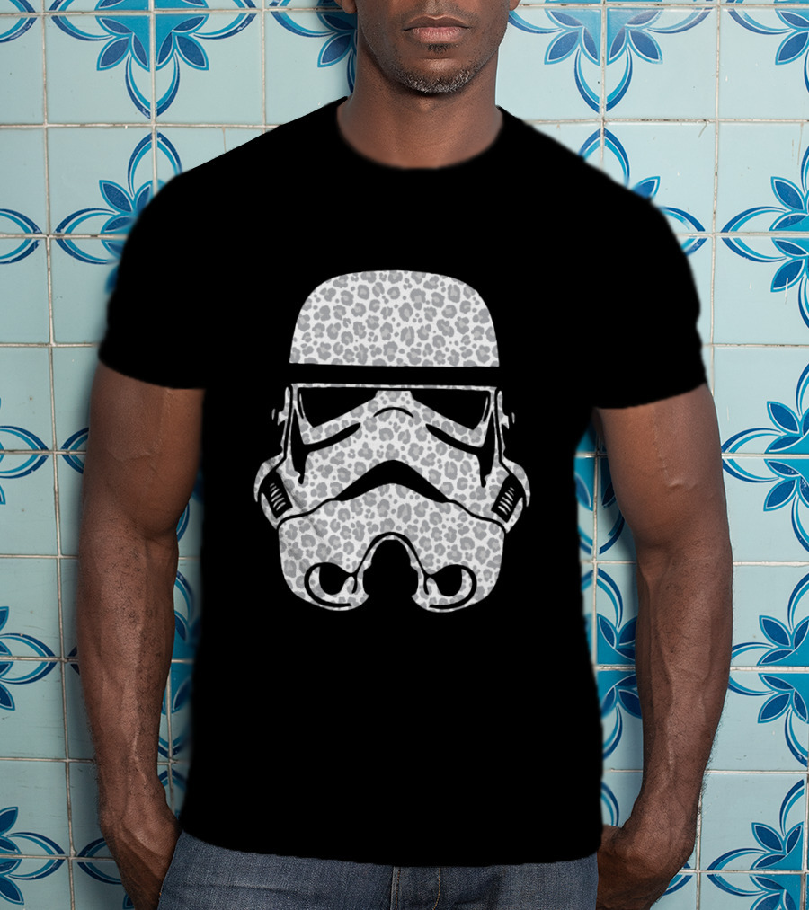 Stormtrooper Helmet Cheetah Pattern Fill T-Shirt