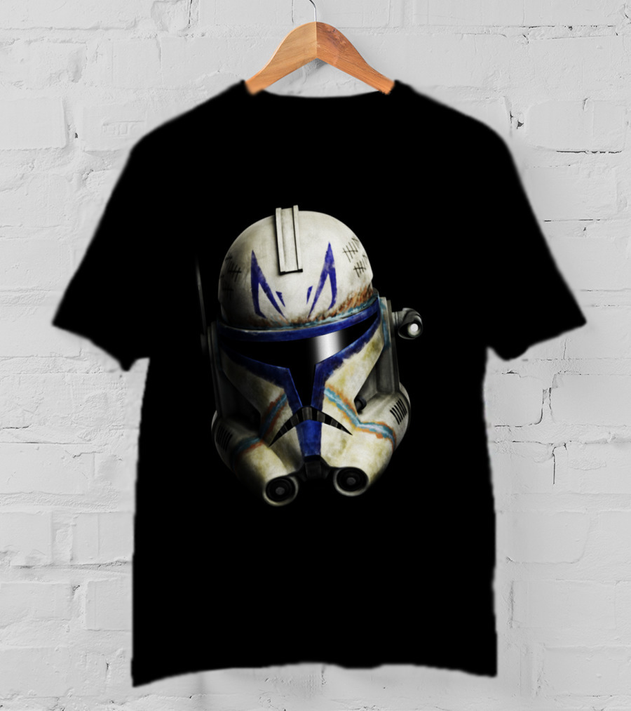 The Clone Wars Captain Rex Helmet Big Face Star Wars T-Shirt