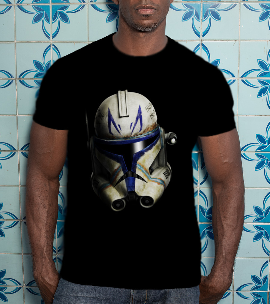 The Clone Wars Captain Rex Helmet Big Face Star Wars T-Shirt