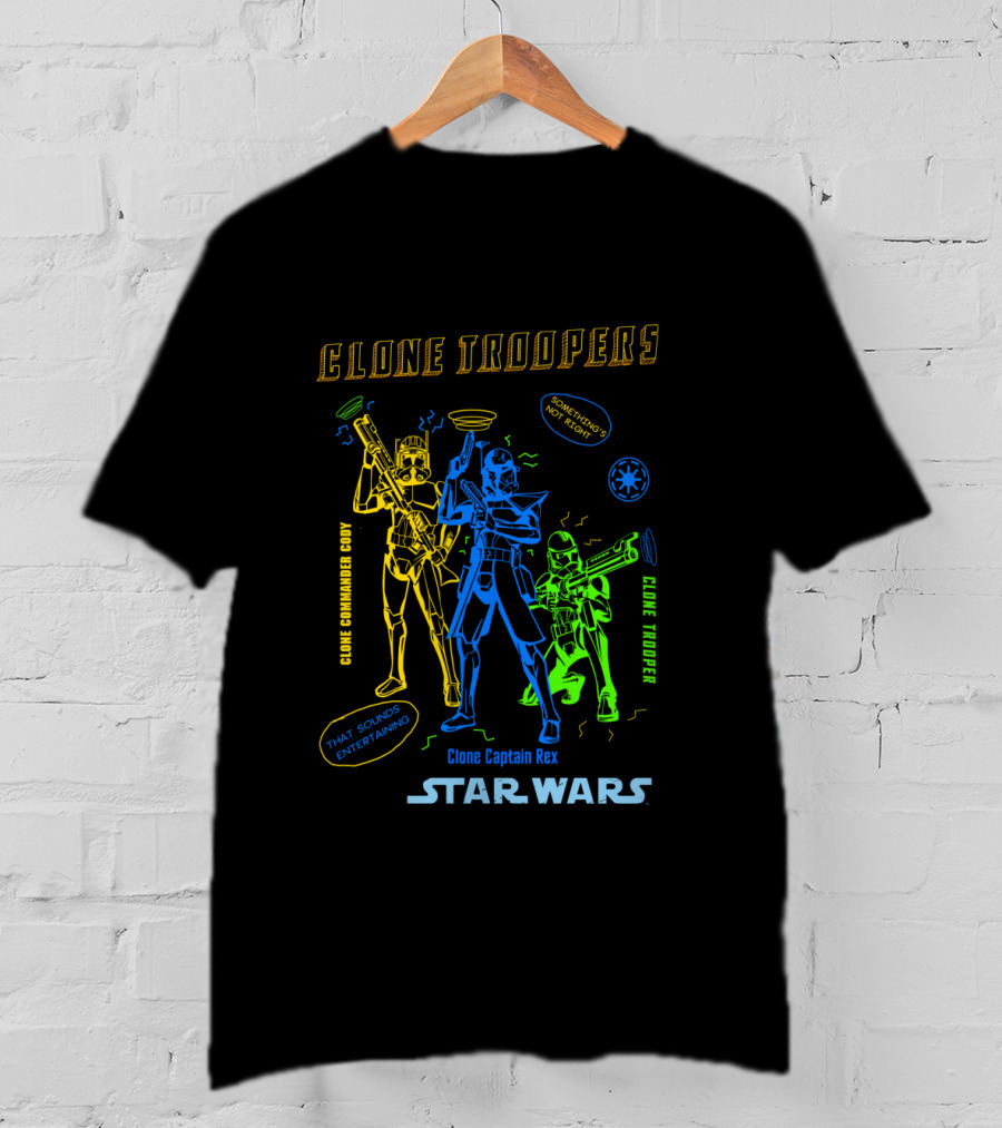 Star Wars Clone Troopers Clone Commander Cody Clone Trooper Clone Captain Rex T-Shirt