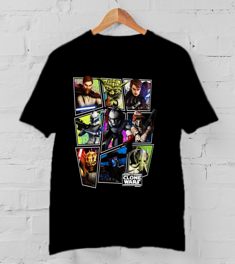 Star Wars The Clone Wars Character Panels Jedi Sith Clones T-Shirt