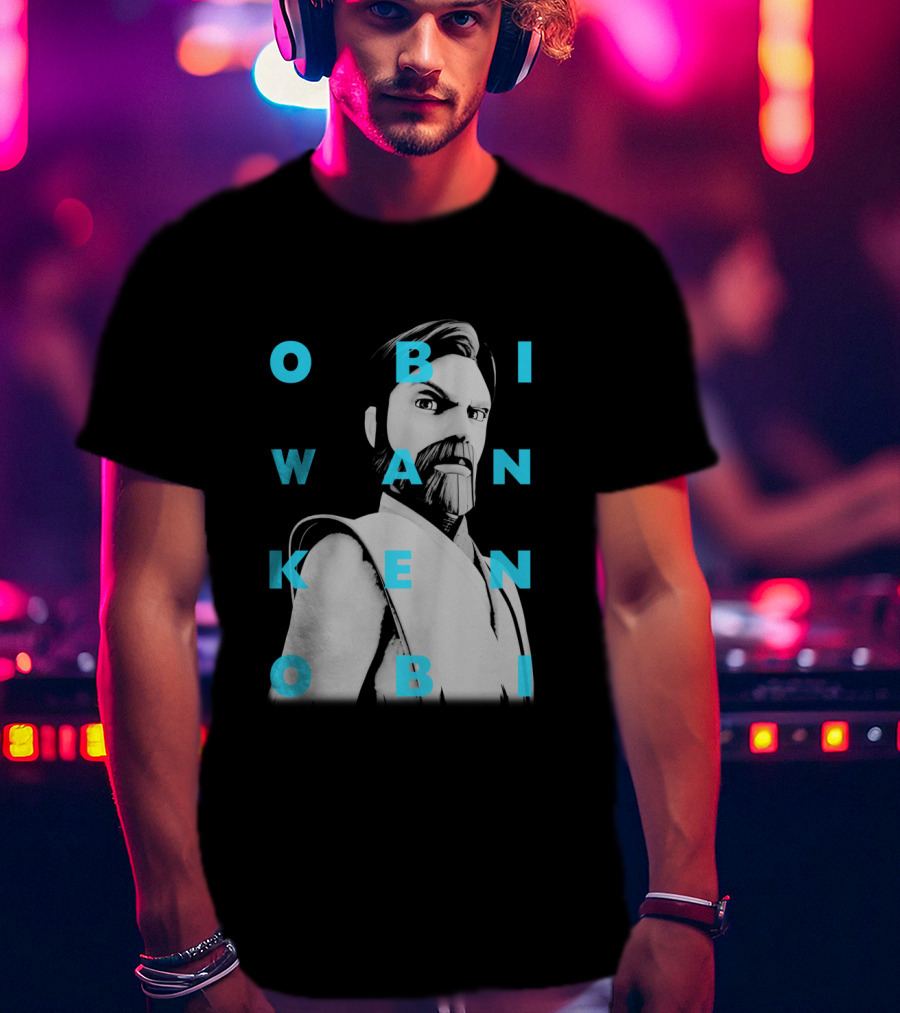 Obi Wan Kenobi Text Overlay The Clone Wars T-Shirt