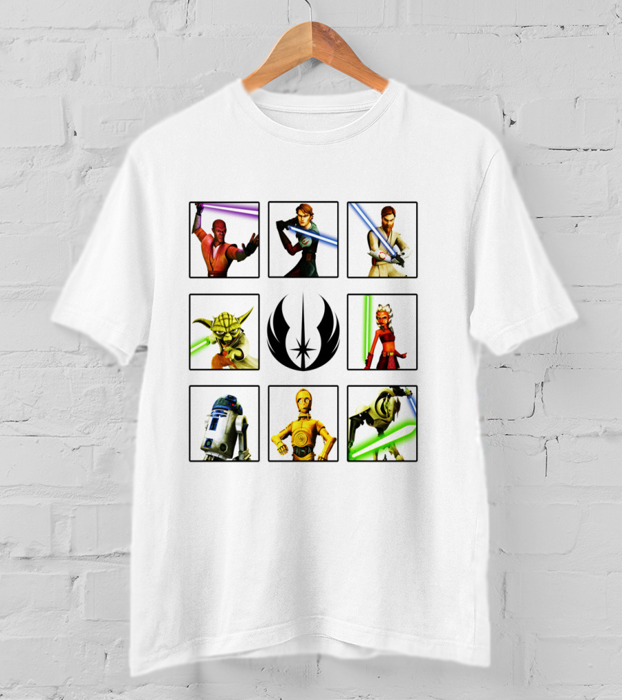 Star Wars The Clone Wars Jedi Rebels Character Box Grid T-Shirt
