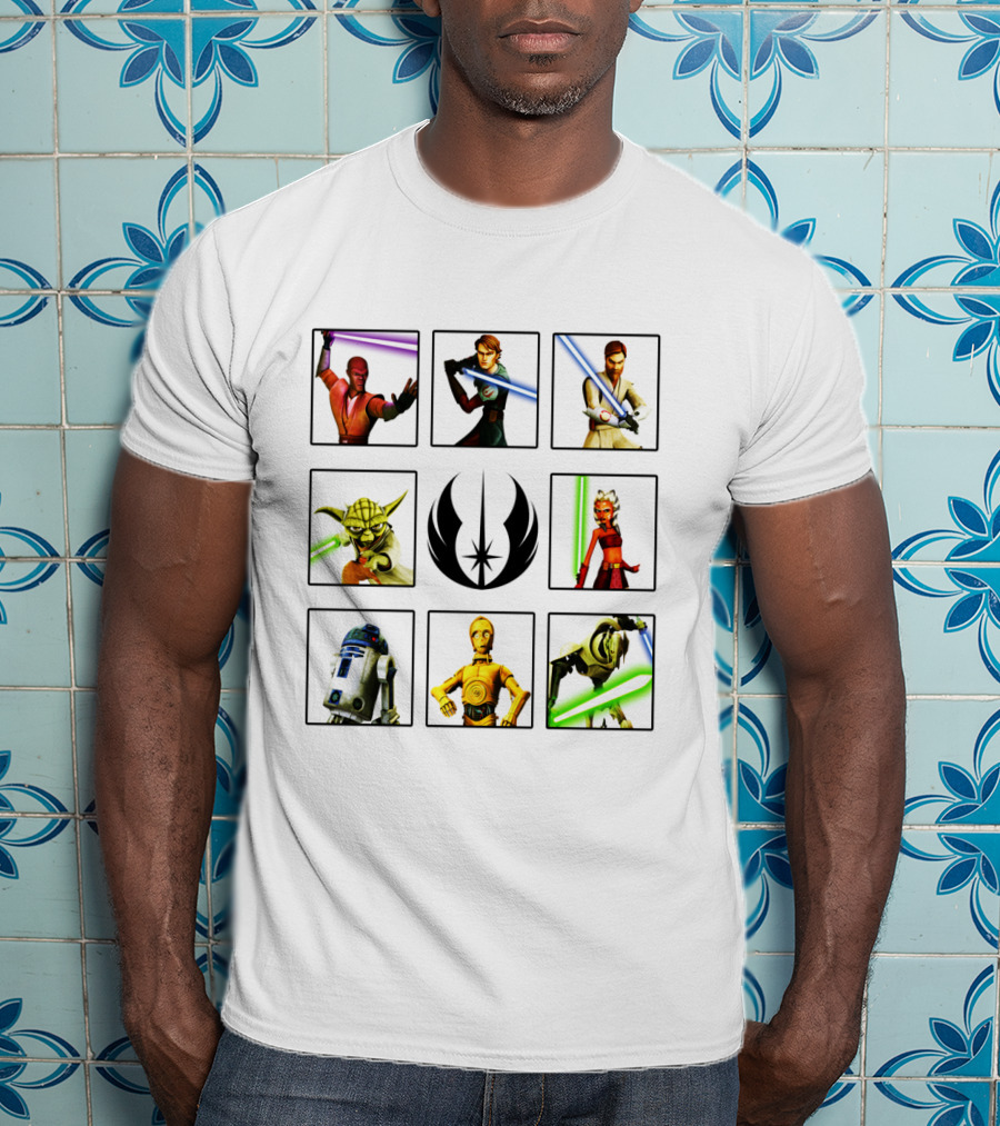 Star Wars The Clone Wars Jedi Rebels Character Box Grid T-Shirt