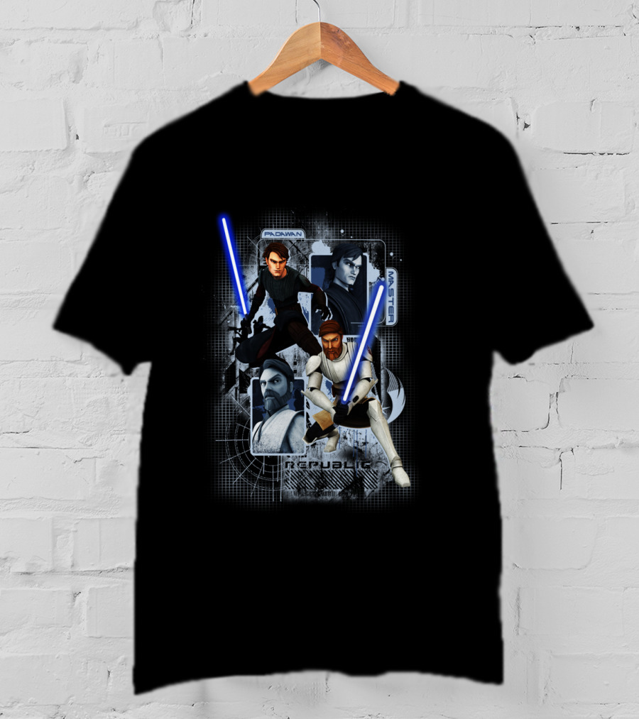 The Clone Wars Republic Padawan And Master Jedi Star Wars T-Shirt