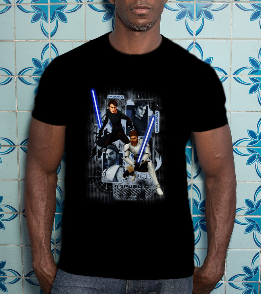 The Clone Wars Republic Padawan And Master Jedi Star Wars T-Shirt