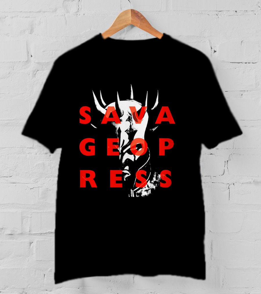 The Clone Wars Savage Opress Bold Red Text Overlay Face T-Shirt