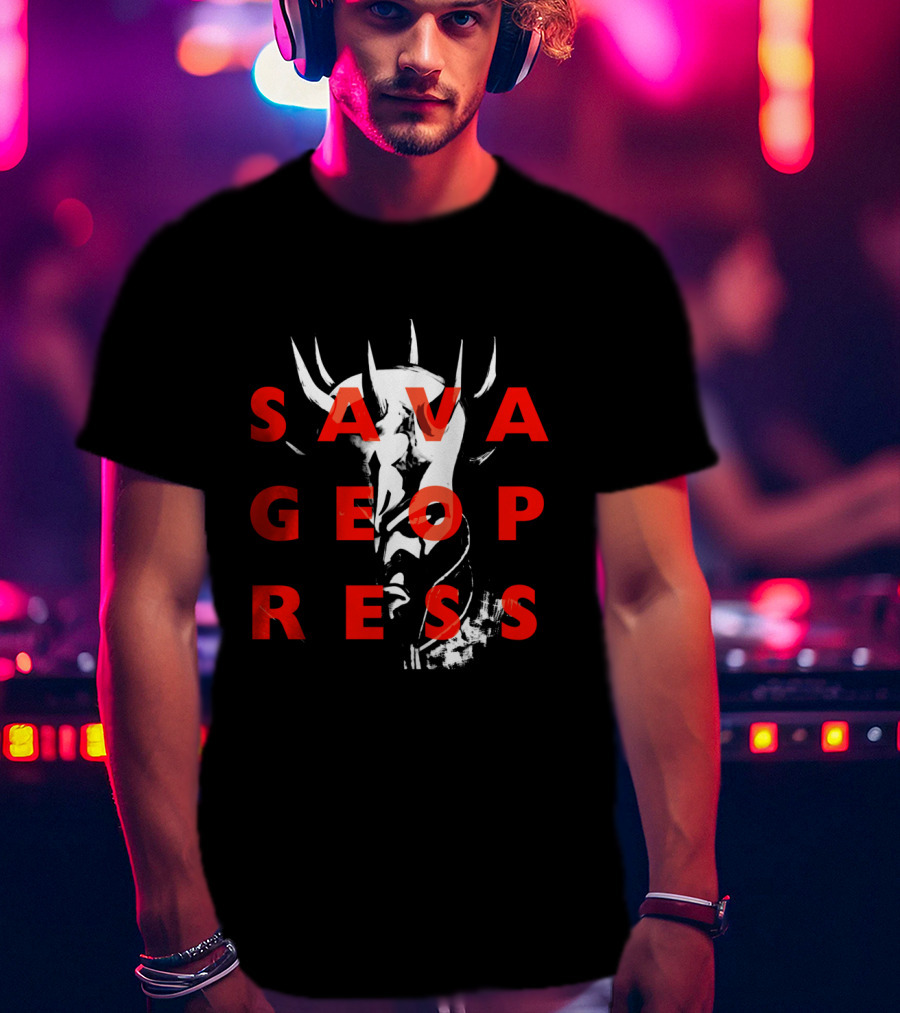 The Clone Wars Savage Opress Bold Red Text Overlay Face T-Shirt