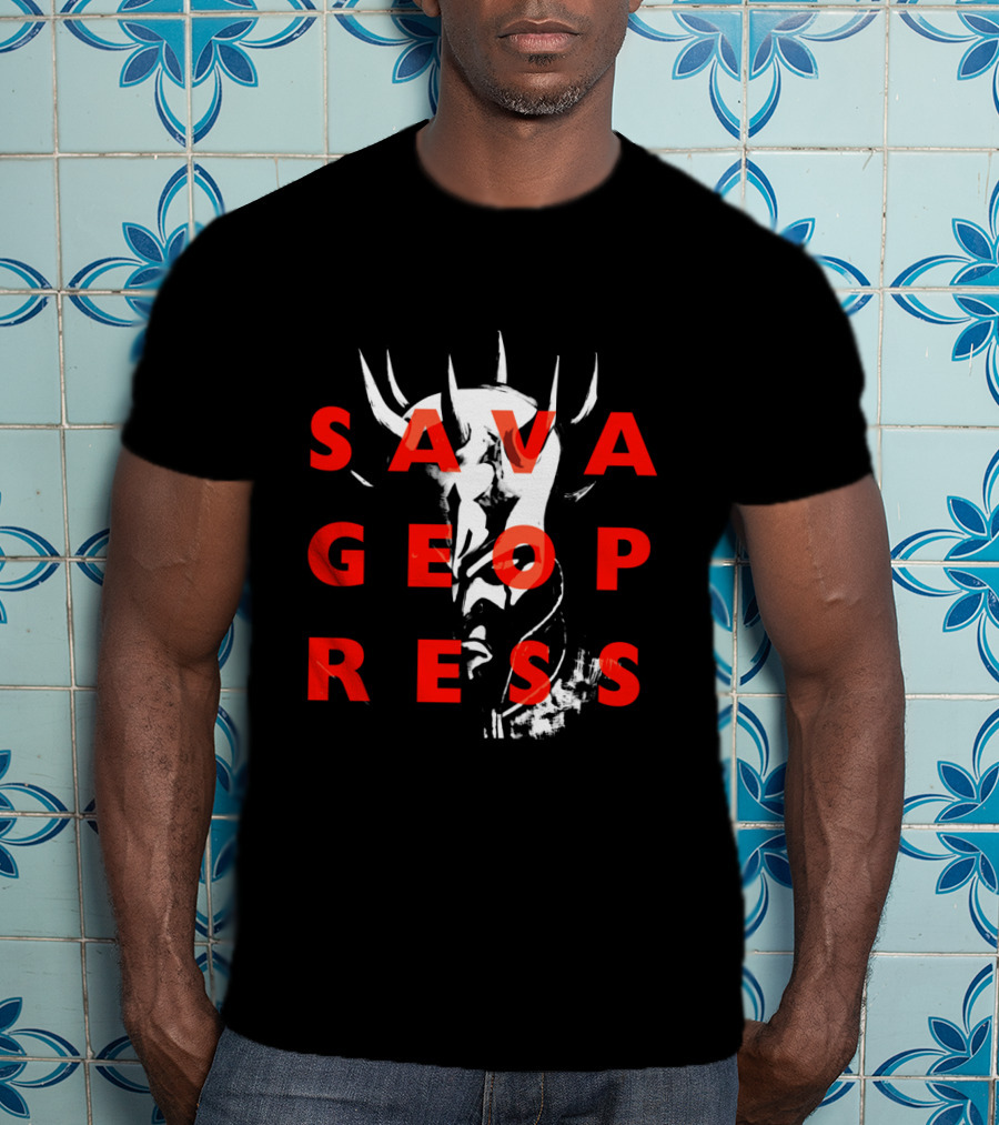 The Clone Wars Savage Opress Bold Red Text Overlay Face T-Shirt
