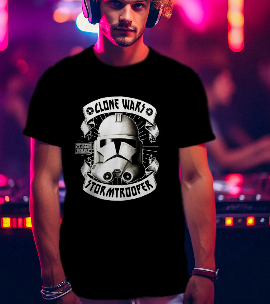Clone Wars Stormtrooper Helmet Banners Star Wars Badges T-Shirt