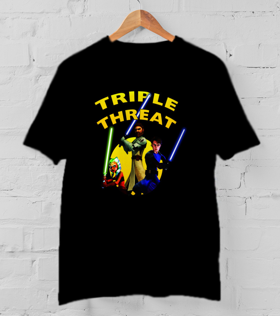 Star Wars The Clone Wars Jedi Trio Triple Threat T-Shirt