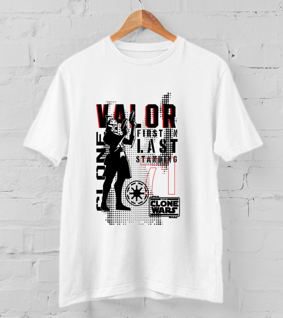 Star Wars The Clone Wars Valor First In Last Standing Clone Trooper 71 T-Shirt