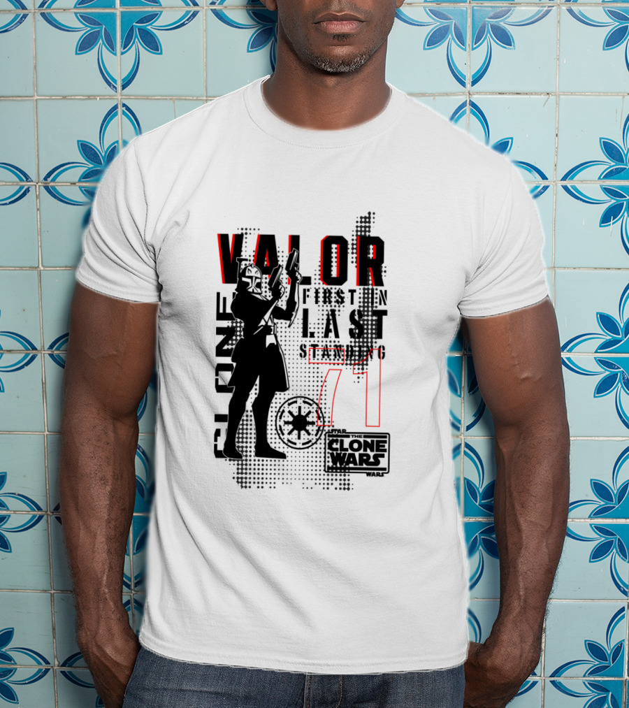 Star Wars The Clone Wars Valor First In Last Standing Clone Trooper 71 T-Shirt