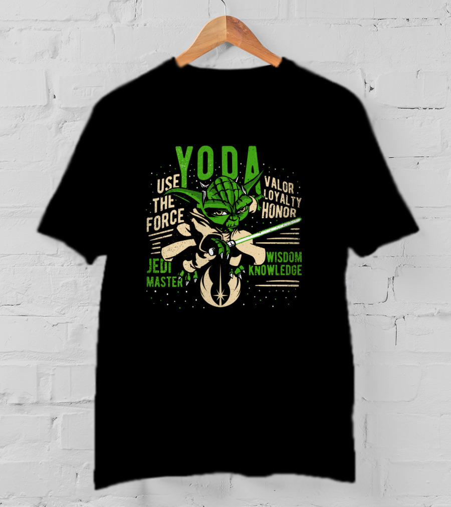 Yoda Jedi Master Use The Force Valor Loyalty Honor Wisdom Knowledge T-Shirt