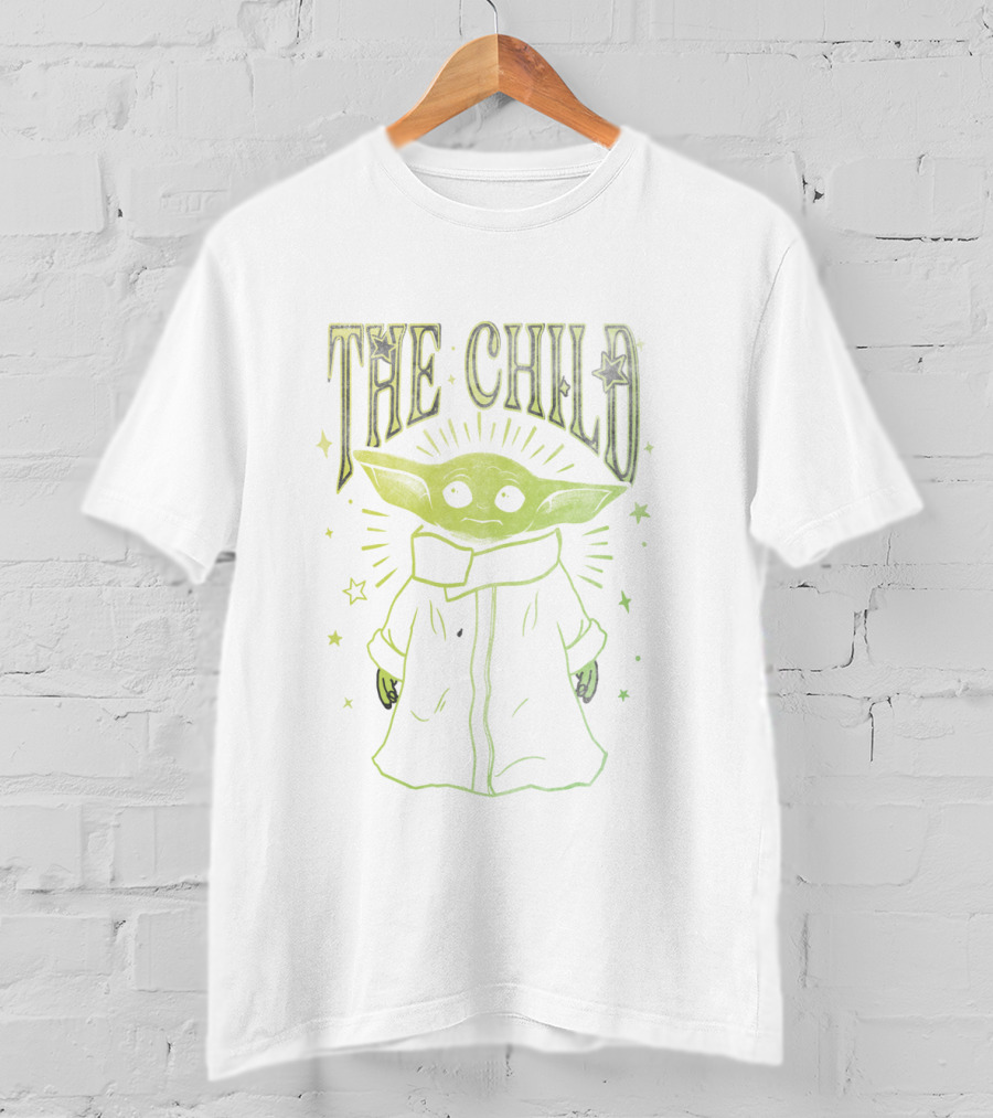 The Mandalorian The Child Stars Outline Green T-Shirt