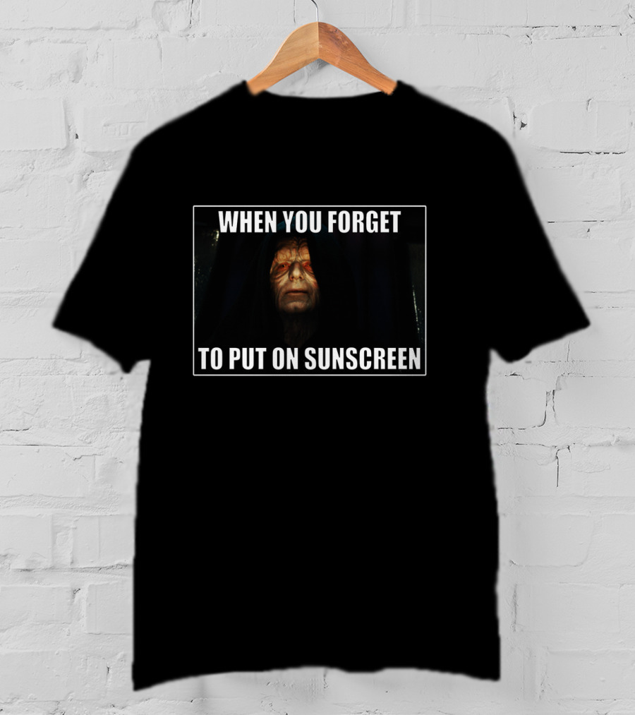When You Forget To Put On Sunscreen Darth Sidious Face T-Shirt