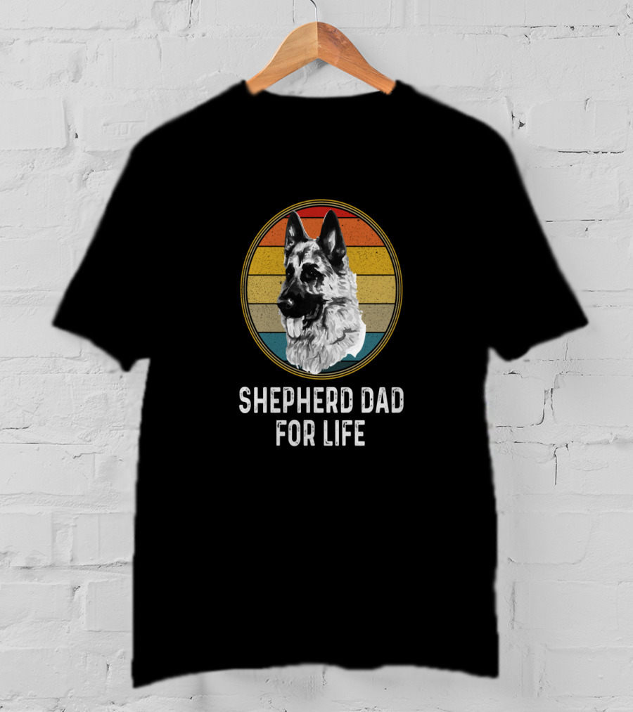 Shepherd Dad For Life German Shepherd Retro T-Shirt