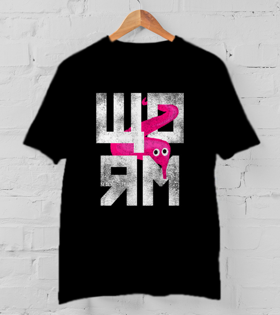 Pink Worm On A String Meme Style WORM T-Shirt