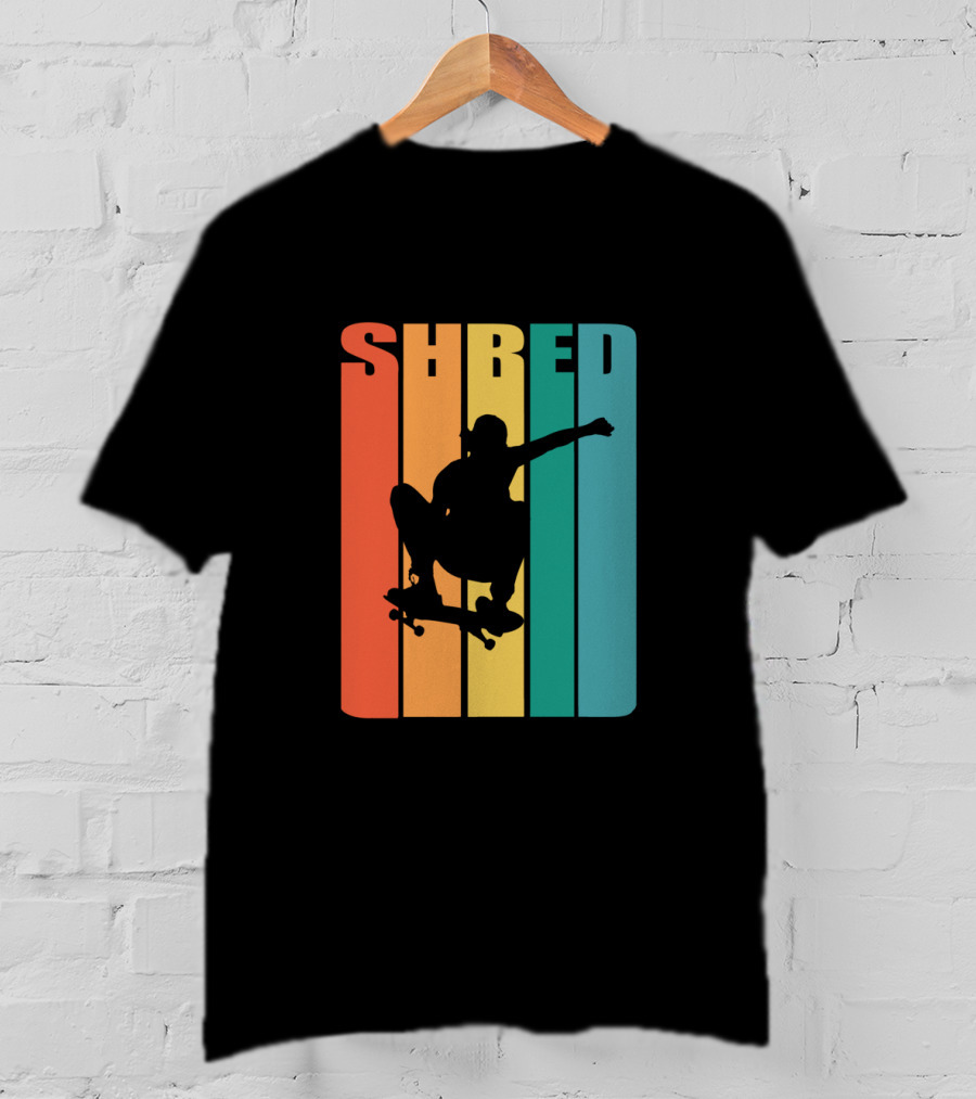 Shred Skateboarding Retro Silhouette Skate T-Shirt