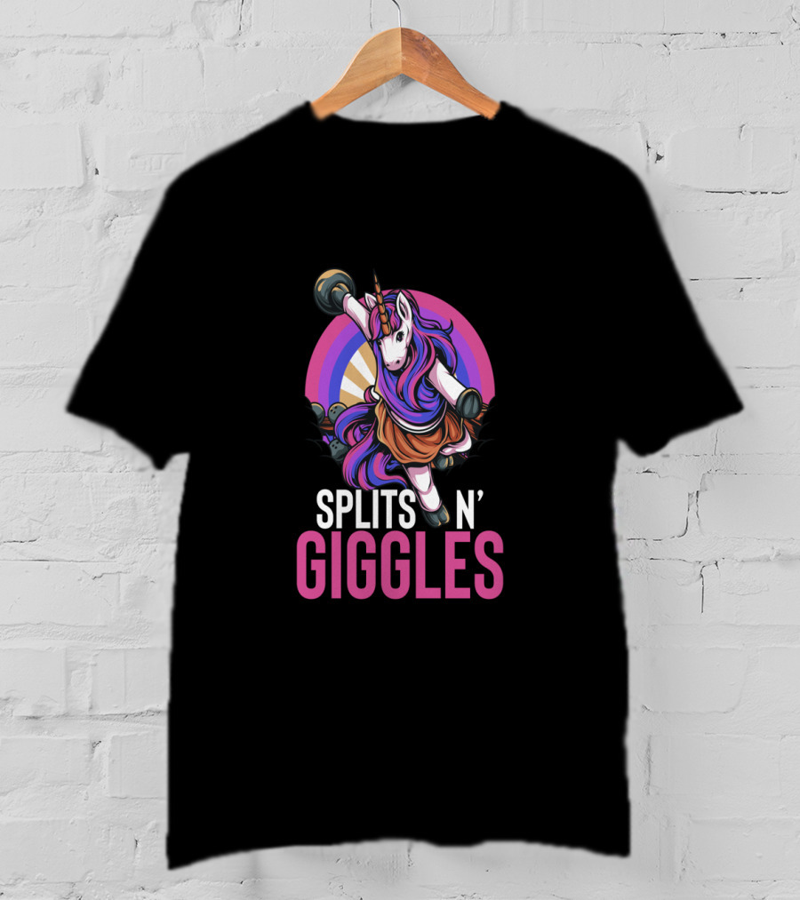 Unicorn Splits 'n Giggles Bowling Team Majestic Bowler T-Shirt