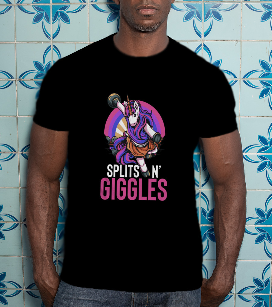 Unicorn Splits 'n Giggles Bowling Team Majestic Bowler T-Shirt