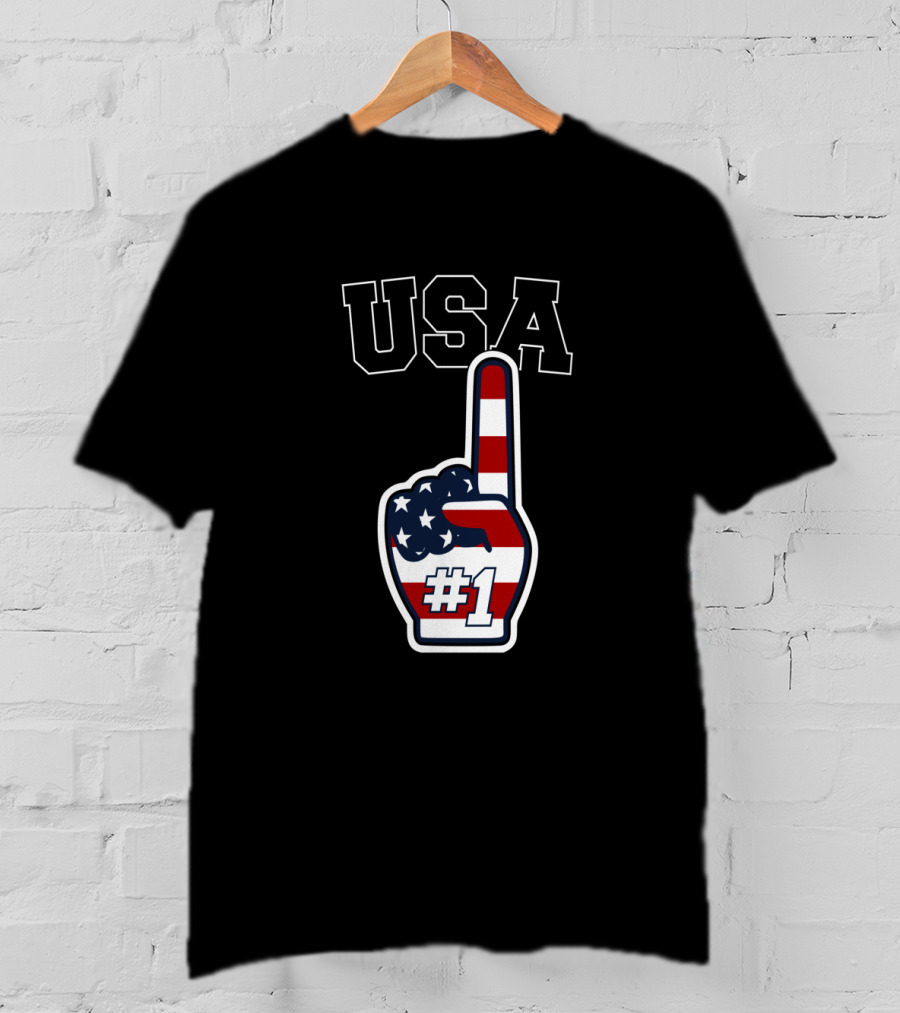 USA #1 Patriotic Foam Finger T-Shirt