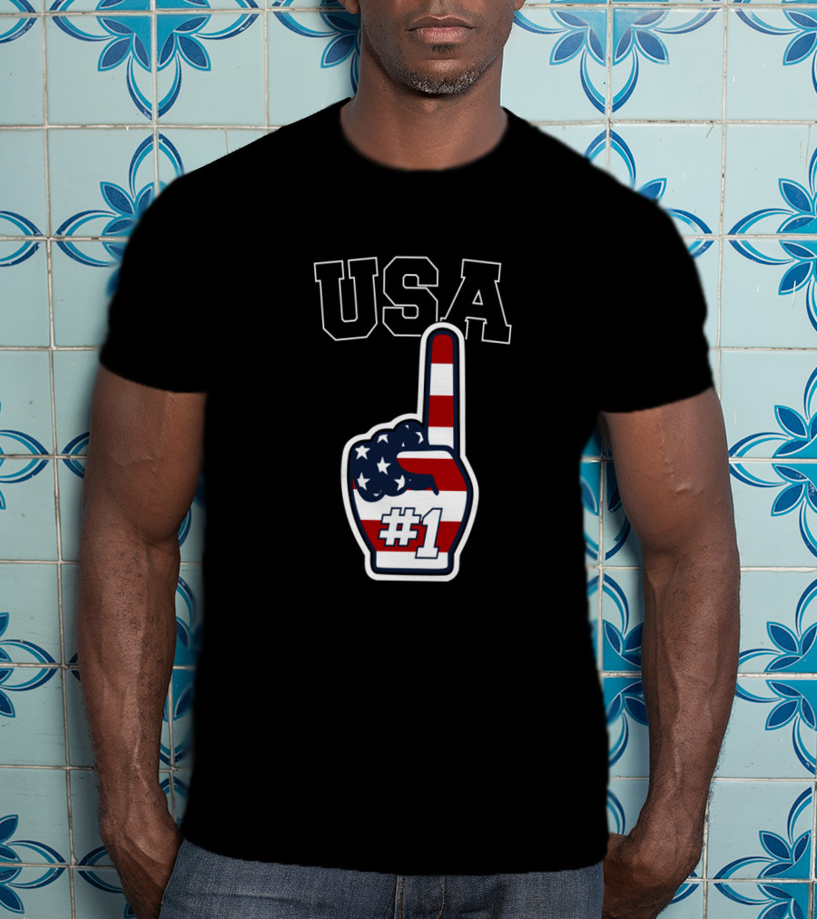 USA #1 Patriotic Foam Finger T-Shirt