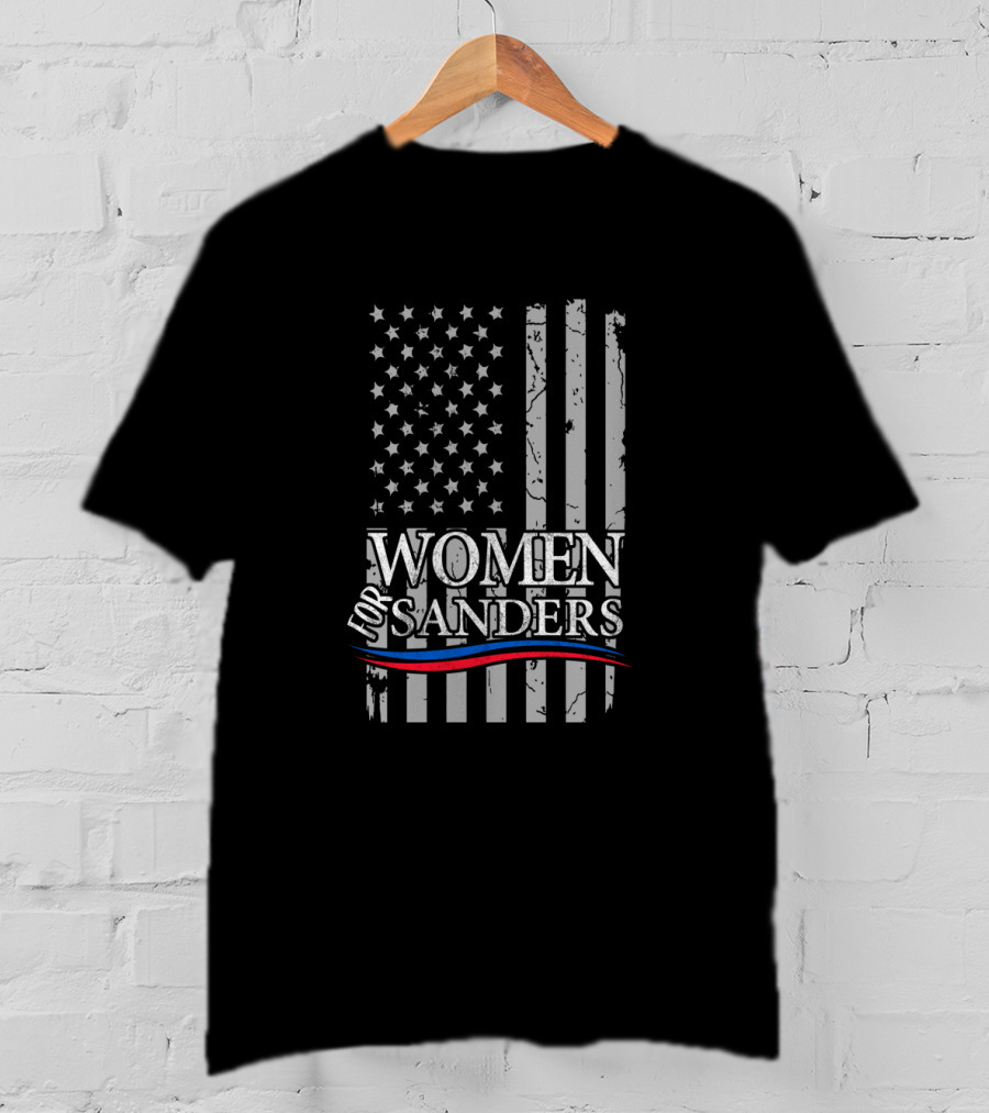 Women For Sanders American Flag Patriotic T-Shirt