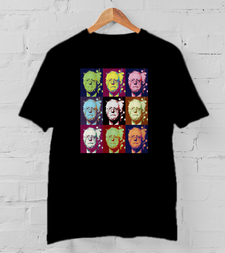 Bernie Superstar Pop Art Style Multicolor Faces T-Shirt