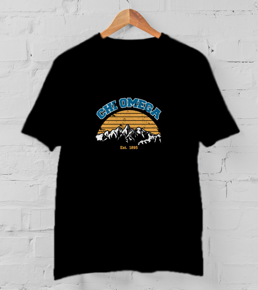 Chi Omega Est. 1895 Mountain Sunset T-Shirt