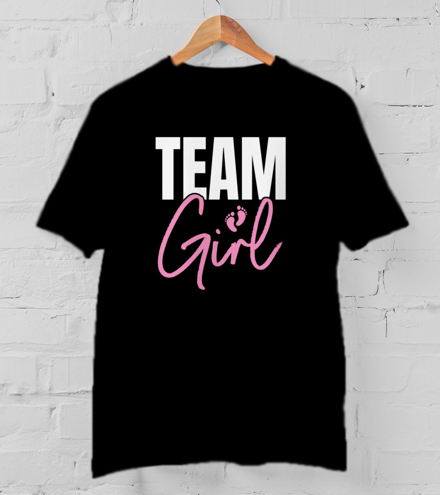 Team Girl Cute Pink Gender Reveal Party T-Shirt