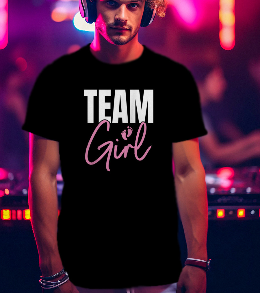Team Girl Cute Pink Gender Reveal Party T-Shirt