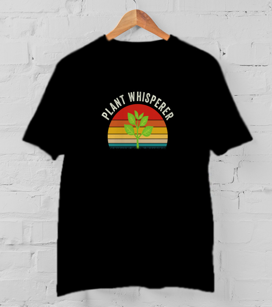 Plant Whisperer Retro Sunburst Leaf T-Shirt