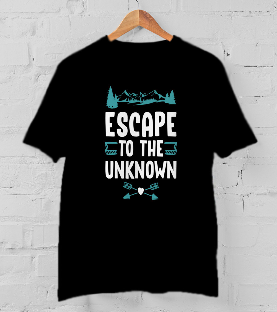 Escape To The Unknown With Mountain And Arrow Elements T-Shirt
